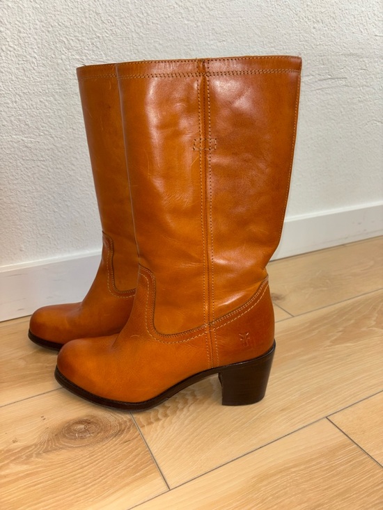 Frye Shoes - Frye Kendall Heeled Camel Mid Calf Boot Size 8.5